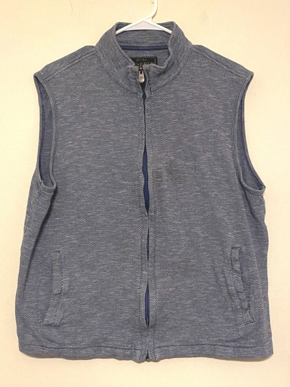 Jos. A. Bank Reserve Gray Blue Tailored Fit Men's Golf Casual‎ Vest Size Large